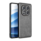 Kapa Tux Leather Back Cover for Redmi Note 14 Pro (5G) | Slim Shockproof Camera Protection Bumper Case (Grey)