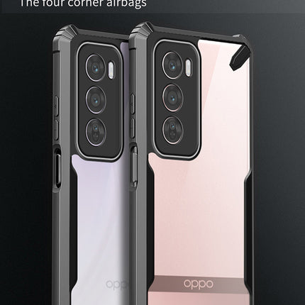 Kapa Bull Clear Back Cover for Oppo Reno 12 (5G) | [Military Grade Protection] Shock Proof Slim Hybrid Bumper Case (Black)