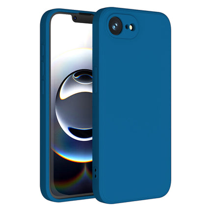 Kapa Matte Protective Lens Flexible Back Cover for Apple iPhone 16E | Slim Silicone with Soft Lining Shockproof Full Body Bumper Case (Blue)