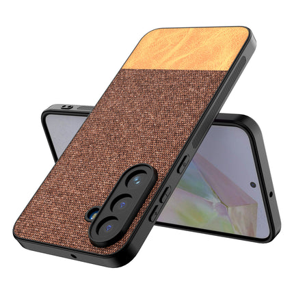Kapa Soft Fabric & Leather Hybrid Protective Back Cover for Samsung Galaxy M36 / F36 5G | Shockproof Slim Hard Anti Slip Back Case (Brown)