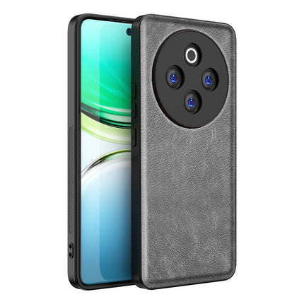 Kapa Tux Leather Back Cover for Iqoo Z10 5G / Vivo T4 5G | Slim Shockproof Camera Protection Bumper Case (Grey)