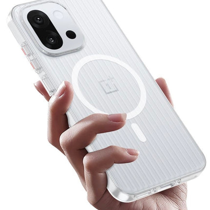 Kapa Wave Magnetic Frosted Grip Back Cover for OnePlus 13S | [MagSafe Compatible] Wireless charging, Slim, Metal Buttons Matte Finish Back Case (White)