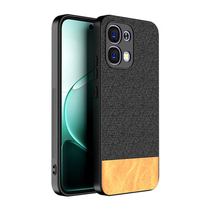 Kapa Soft Fabric & Leather Hybrid Protective Back Cover for Oppo F31 5G | Shockproof Slim Hard Anti Slip Back Case (Black,Brown)