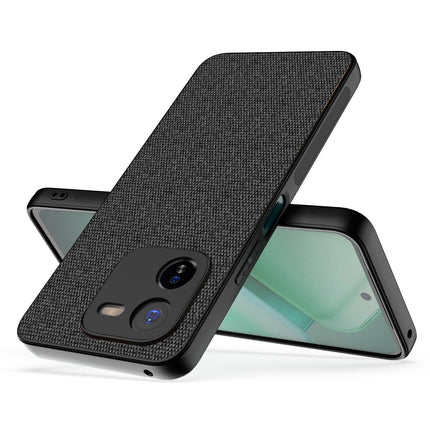 Kapa Soft Full Fabric Protective Back Case Cover for IQOO Z9X | Shockproof Slim Hard Anti Slip Back Case (Black)