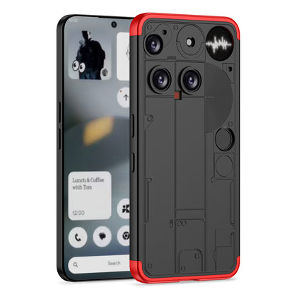 Kapa Double Dip Full 360 Protection Back Case Cover for Nothing Phone 3 5G (Red,Black)