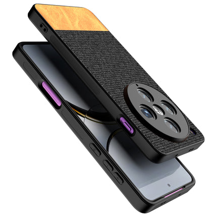 Kapa Soft Fabric & Leather Hybrid Protective Back Cover for Oppo Find X8 Pro | Shockproof Slim Hard Anti Slip Back Case (Black,Brown)
