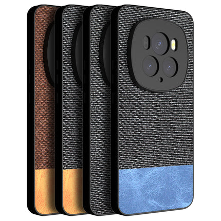 Kapa Soft Fabric & Leather Hybrid Protective Back Cover for Honor Magic 6 PRO | Shockproof Slim Hard Anti Slip Back Case (Brown)