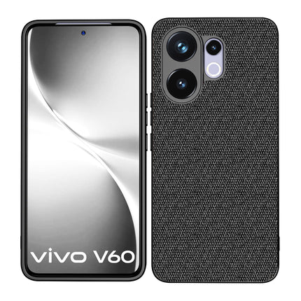 Kapa Soft Full Fabric Protective Back Case Cover for Vivo V60 / V60e / Vivo T4 Pro 5G | Shockproof Slim Hard Anti Slip Back Case (Black)
