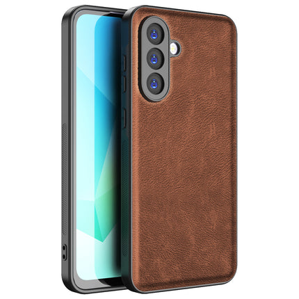 Kapa Tux Leather Back Cover for Samsung Galaxy A16 | Slim Shockproof Camera Protection Bumper Case (Brown)