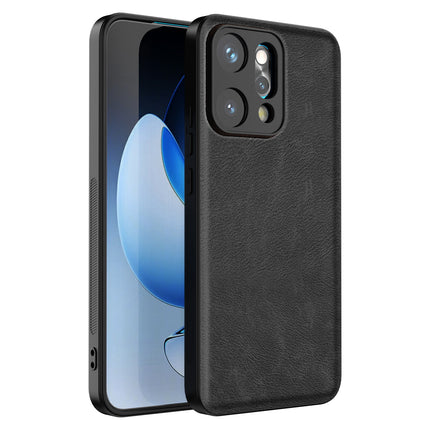 Kapa Tux Leather Back Cover for Oppo Reno 14 PRO 5G | Slim Shockproof Camera Protection Bumper Case (Black)
