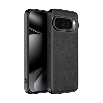 Kapa Tux Leather Back Cover for Google Pixel 10 PRO | Slim Shockproof Camera Protection Bumper Case (Black)