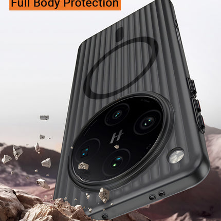 Kapa Wave Magnetic Frosted Grip Back Cover for Oppo Find X8 Pro | [MagSafe Compatible] Wireless charging, Slim, Metal Buttons Matte Finish Back Case (Grey)