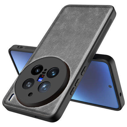 Kapa Tux Leather Back Cover for Vivo X200 Pro (5G) | Slim Shockproof Camera Protection Bumper Case (Grey) - Mobizang