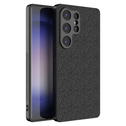 Kapa Soft Full Fabric Protective Back Case Cover for Samsung Galaxy S25 Ultra | Shockproof Slim Hard Anti Slip Back Case (Black)