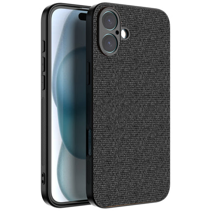 Kapa Soft Full Fabric Protective Back Case Cover for Apple iPhone 16 | Shockproof Slim Hard Anti Slip Back Case (Black) - Mobizang