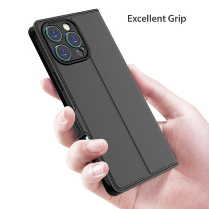 Kapa Noble Slim Magnetic Leather Flip Case Cover for Apple iPhone 16 Pro | Card Holder Stand Flip Wallet Case (Black)
