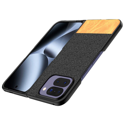 Kapa Soft Fabric & Leather Hybrid Protective Back Cover for Google Pixel 10 PRO FOLD | Shockproof Slim Hard Anti Slip Back Case (Black,Brown) - Mobizang
