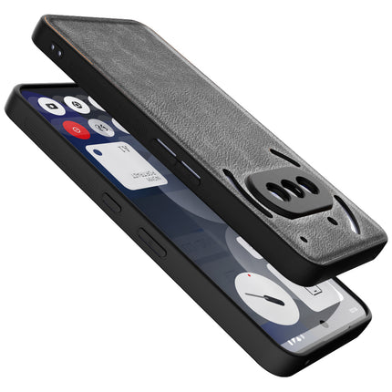 Kapa Tux Leather Back Cover for Nothing Phone 3A 5G | Slim Shockproof Camera Protection Bumper Case (Grey)