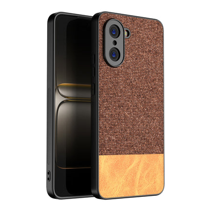 Kapa Soft Fabric & Leather Hybrid Protective Back Cover for OnePlus Nord CE 5 | Shockproof Slim Hard Anti Slip Back Case (Brown)