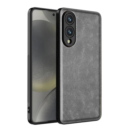 Kapa Tux Leather Back Cover for Samsung Galaxy S25 Edge | Slim Shockproof Camera Protection Bumper Case (Grey)