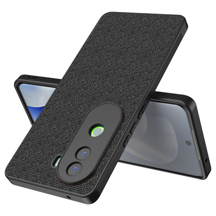 Kapa Soft Full Fabric Protective Back Case Cover for Vivo V40E / iQOO Z9S | Shockproof Slim Hard Anti Slip Back Case (Black) - Mobizang