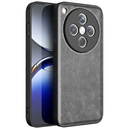 Kapa Tux Leather Back Cover for Oppo Find X8 | Slim Shockproof Camera Protection Bumper Case (Grey)