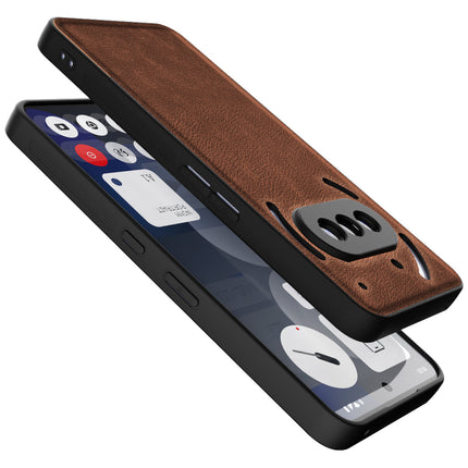 Kapa Tux Leather Back Cover for Nothing Phone 3A 5G | Slim Shockproof Camera Protection Bumper Case (Brown)