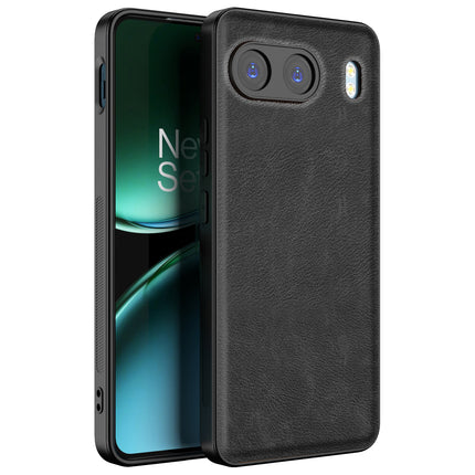 Kapa Tux Leather Back Cover for OnePlus Nord 4 | Slim Shockproof Camera Protection Bumper Case (Black)