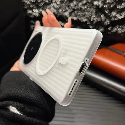 Kapa Wave Magnetic Frosted Grip Back Cover for Vivo X100 Pro | [MagSafe Compatible] Wireless charging, Slim, Metal Buttons Matte Finish Back Case (White)