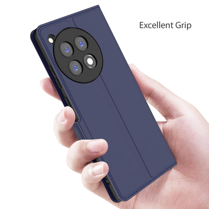 Kapa Noble Slim Magnetic Leather Flip Case Cover for OnePlus 12R | Card Holder Stand Flip Wallet Case (Blue) - Mobizang