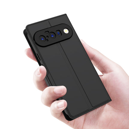Kapa Noble Slim Magnetic Leather Flip Case Cover for Google Pixel 10 | Card Holder Stand Flip Wallet Case (Black)