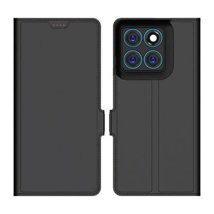 Kapa Noble Slim Magnetic Leather Flip Case Cover for Moto Edge 60 Pro | Card Holder Stand Flip Wallet Case (Black) - Mobizang
