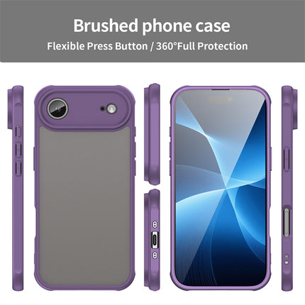 Kapa Shield Frosted Acrylic Back Cover for Apple iPhone 17 Air| Hard Slim Inbuilt Camera Lens Cover Protection Shock Proof Case (Purple Sides)
