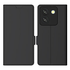 Kapa Noble Slim Magnetic Leather Flip Case Cover for Poco M7 Pro | Card Holder Stand Flip Wallet Case (Black) - Mobizang