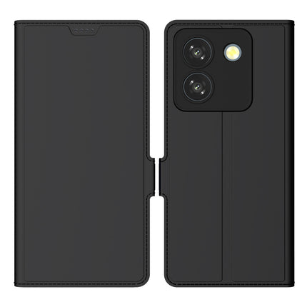 Kapa Noble Slim Magnetic Leather Flip Case Cover for Poco M7 Pro | Card Holder Stand Flip Wallet Case (Black) - Mobizang