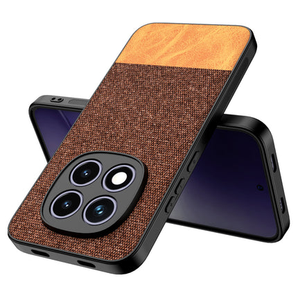 Kapa Soft Fabric & Leather Hybrid Protective Back Cover for Redmi Note 15 Pro 5G | Shockproof Slim Hard Anti Slip Back Case (Brown)
