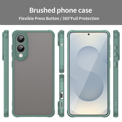Kapa Shield Frosted Acrylic Back Cover for Samsung Galaxy S25 Edge| Hard Slim Inbuilt Camera Lens Cover Protection Shock Proof Bumper Case (Green)