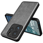 Kapa Tux Leather Back Cover for Redmi Note 14 (5G) | Slim Shockproof Camera Protection Bumper Case (Grey)