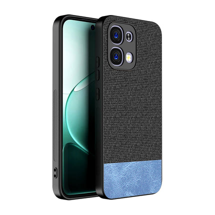 Kapa Soft Fabric & Leather Hybrid Protective Back Cover for Oppo F31 5G | Shockproof Slim Hard Anti Slip Back Case (Black,Blue)
