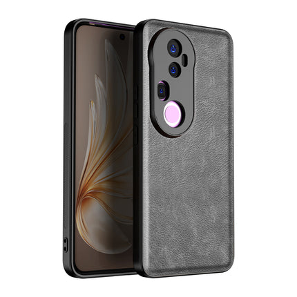 Kapa Tux Leather Back Cover for Vivo T4 Ultra 5G | Slim Shockproof Camera Protection Bumper Case (Grey)