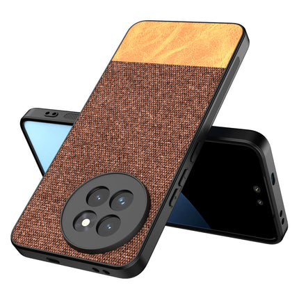 Kapa Soft Fabric & Leather Hybrid Protective Back Cover for Xiaomi 14 Civi | Shockproof Slim Hard Anti Slip Back Case (Brown)