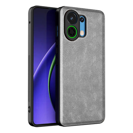 Kapa Tux Leather Back Cover for Oppo K13 Turbo / K13 Turbo Pro | Slim Shockproof Camera Protection Bumper Case (Grey)