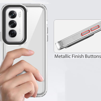 Kapa Warrior Acrylic Clear Back Cover For Oppo Reno 12 (5G) | Slim Shockproof [Military Grade Protection] Hybrid Bumper Case (Clear Sides)