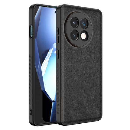 Kapa Tux Leather Back Cover for OnePlus 13R | Slim Shockproof Camera Protection Bumper Case (Black)