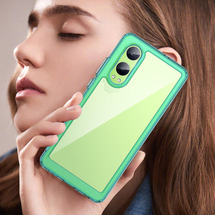 Kapa Unicorn Acrylic Clear Back Cover For OnePlus Nord CE 4 Lite | Slim Shockproof [Military Grade Protection] Hybrid Bumper Case (Blue Sides)