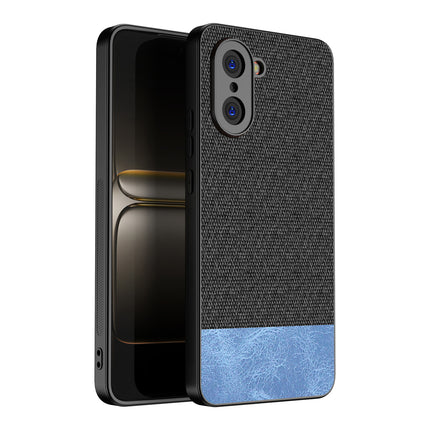 Kapa Soft Fabric & Leather Hybrid Protective Back Cover for OnePlus Nord CE 5 | Shockproof Slim Hard Anti Slip Back Case (Black,Blue)