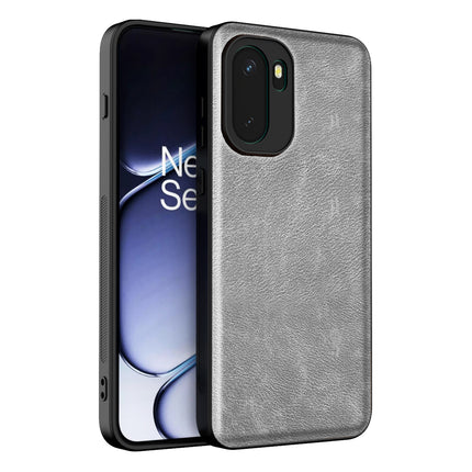 Kapa Tux Leather Back Cover for OnePlus 15R | Slim Shockproof Camera Protection Bumper Case (Grey)