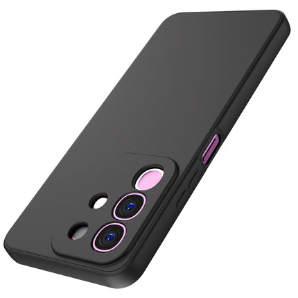 Kapa Matte Protective Lens Flexible Back Cover for Iqoo Z10x 5G / Vivo T4x 5G | Slim Silicone with Soft Lining Shockproof Full Body Bumper Case (Black)