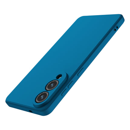 Kapa Matte Protective Lens Flexible Back Cover for Samsung Galaxy S25 Edge | Slim Silicone with Soft Lining Shockproof Full Body Bumper Case (Blue)
