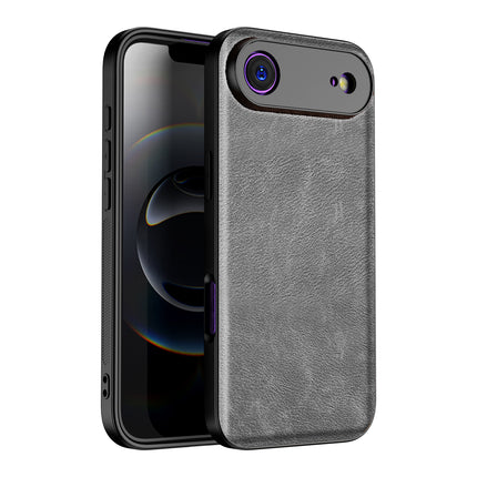 Kapa Tux Leather Back Cover for Apple iPhone 17 Air | Slim Shockproof Camera Protection Bumper Case (Grey) - Mobizang